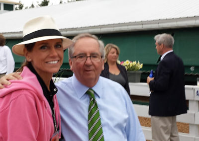Susan and Shug McGaughy after she painted ORB at the Preakness Stakes